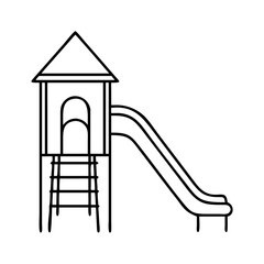 playground slide icon, playground slide line art - simple line art of playground slide, perfect for playground slide logos and icons