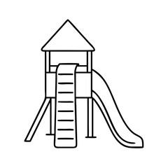 playground slide icon, playground slide line art - simple line art of playground slide, perfect for playground slide logos and icons