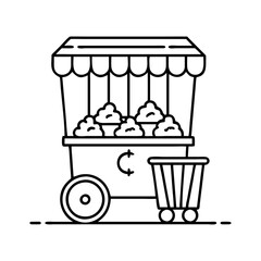 popcorn machine icon, popcorn machine line art - simple line art of popcorn machine, perfect for popcorn machine logos and icons