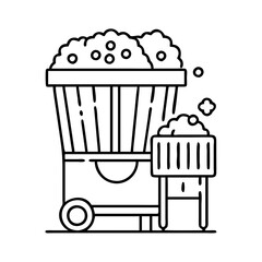 popcorn machine icon, popcorn machine line art - simple line art of popcorn machine, perfect for popcorn machine logos and icons