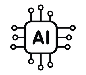 Generative AI  icon. Artificial intelligence Vector illustration Web Icon Collection

