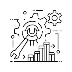 predictive maintenance icon, predictive maintenance line art - simple line art of predictive maintenance, perfect for predictive maintenance logos and icons