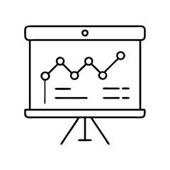 presentation screen icon, presentation screen line art - simple line art of presentation screen, perfect for presentation screen logos and icons