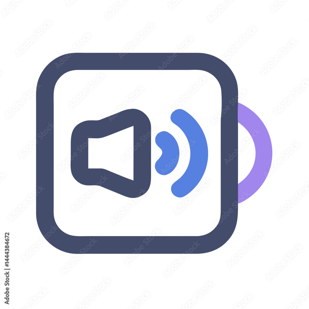 Poster stylish volume control icon with rounded square frame