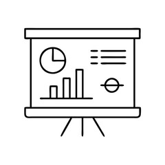 presentation slide icon, presentation slide line art - simple line art of presentation slide, perfect for presentation slide logos and icons