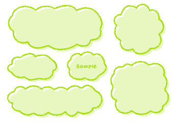 手描きのクレヨン素材　ラフな形のフレームセット