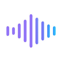 Gradient Purple and Blue Audio Waveform on Black Background