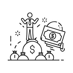 public debt icon, public debt line art - simple line art of public debt, perfect for public debt logos and icons
