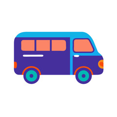 Colorful cartoon bus vector graphic design illustration