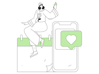 Check-in character flat vector concept operation hand-drawn illustration

