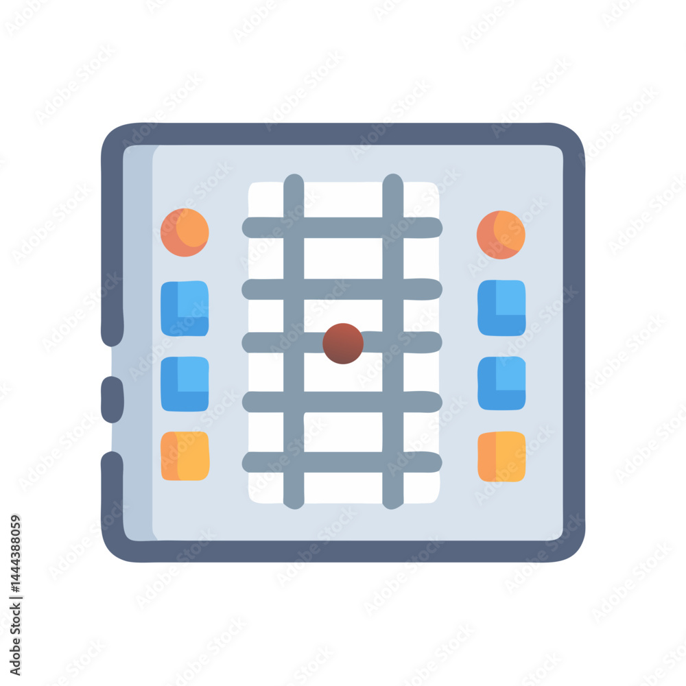 Poster digital planner icon with grid and color indicators