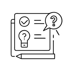 quiz icon, quiz line art - simple line art of quiz, perfect for quiz logos and icons