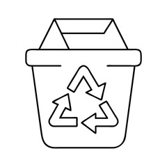 recycling icon, recycling line art - simple line art of recycling, perfect for recycling logos and icons