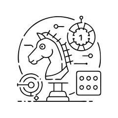 reinforcement learning icon, reinforcement learning line art - simple line art of reinforcement learning, perfect for reinforcement learning logos and icons