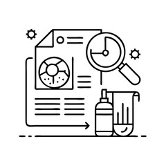 research project icon, research project line art - simple line art of research project, perfect for research project logos and icons