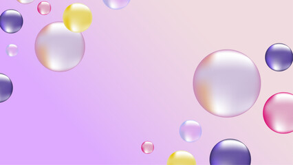 Realistic 3D Colorful Sphere Bubble Shape Element Asset