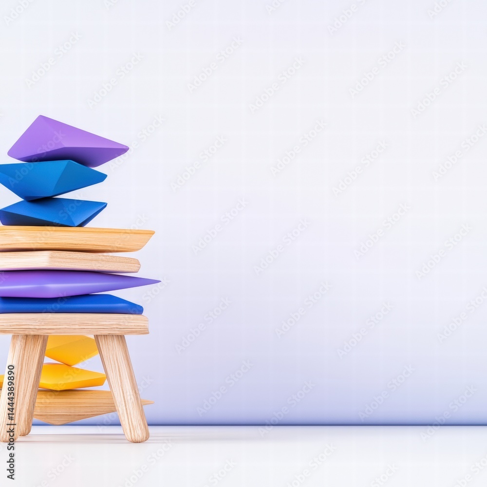 Poster a neatly stacked pile of colorful folded paper displaying an array of bright and cheerful hues