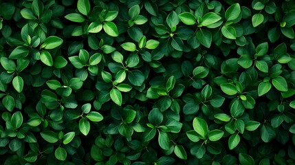 Lush Dark Green Leafy Foliage Overlapping Pattern Nature Textured Background