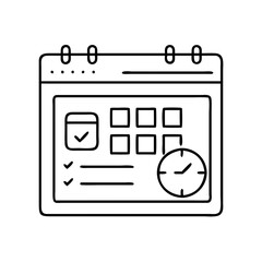 scheduling software icon, scheduling software line art - simple line art of scheduling software, perfect for scheduling software logos and icons