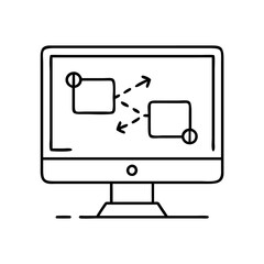 screen sharing icon, screen sharing line art - simple line art of screen sharing, perfect for screen sharing logos and icons