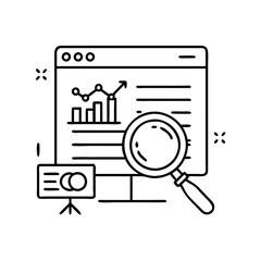 search engine marketing sem icon, search engine marketing sem line art - simple line art of search engine marketing sem, perfect for search engine marketing sem logos and icons