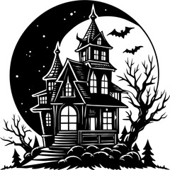 haunted house vector illustration