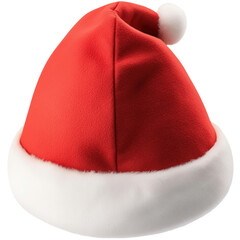 Traditional Red Santa Hat with White Fur Trim and Pom Pom Perfect for Christmas Holiday Decorations and Festive Costume Accessories