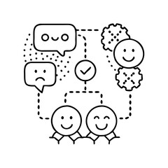 sentiment classifier icon, sentiment classifier line art - simple line art of sentiment classifier, perfect for sentiment classifier logos and icons