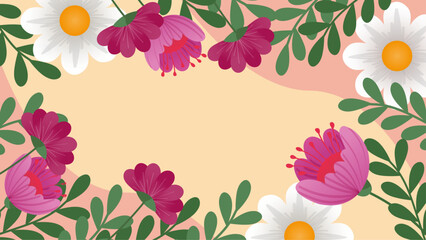 Flower Flat Abstract Vector Illuastration Background