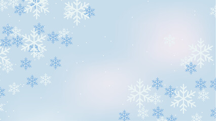 White and Blue Snow Winter Background Vector