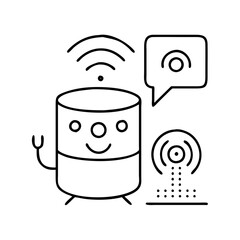 smart assistant icon, smart assistant line art - simple line art of smart assistant, perfect for smart assistant logos and icons