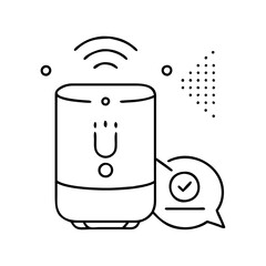 smart assistant icon, smart assistant line art - simple line art of smart assistant, perfect for smart assistant logos and icons