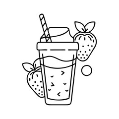 smoothie icon, smoothie line art - simple line art of smoothie, perfect for smoothie logos and icons