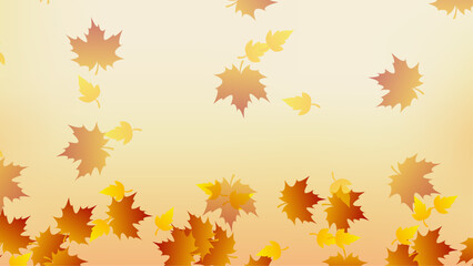 Orange Autumn Falling Leaves Background Vector