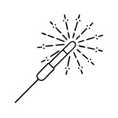 sparkler icon, sparkler line art - simple line art of sparkler, perfect for sparkler logos and icons
