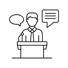 speech icon, speech line art - simple line art of speech, perfect for speech logos and icons