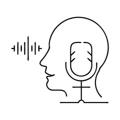 speech recognition icon, speech recognition line art - simple line art of speech recognition, perfect for speech recognition logos and icons