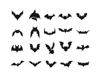 Flying Bat Shape Icon Pack Element