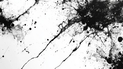 Fototapeta premium Abstract black and white ink splatter pattern.