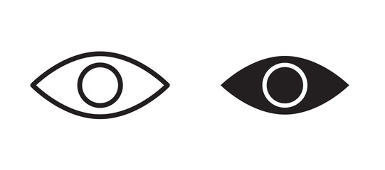 Visible icon In Flat and stroke Style Vector For App, UI, Websites. Black Vector Illustration.