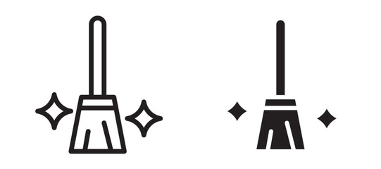 Sweeping icon In Flat and stroke Style Vector For App, UI, Websites. Black Vector Illustration.