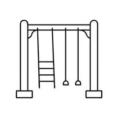 swing set icon, swing set line art - simple line art of swing set, perfect for swing set logos and icons