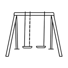 swing set icon, swing set line art - simple line art of swing set, perfect for swing set logos and icons
