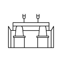 table setup icon, table setup line art - simple line art of table setup, perfect for table setup logos and icons