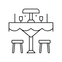 table setup icon, table setup line art - simple line art of table setup, perfect for table setup logos and icons