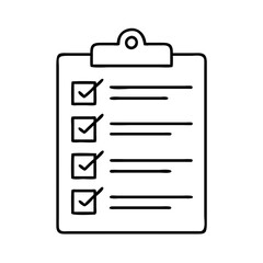 task checklist icon, task checklist line art - simple line art of task checklist, perfect for task checklist logos and icons