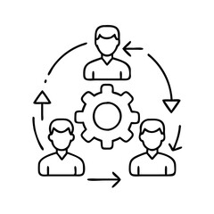 team collaboration icon, team collaboration line art - simple line art of team collaboration, perfect for team collaboration logos and icons