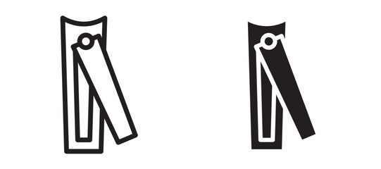 Nail clippers icon In Flat and stroke Style Vector For App, UI, Websites. Black Vector Illustration.