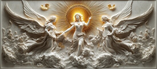 Goddess Angels with Celestial Relief.