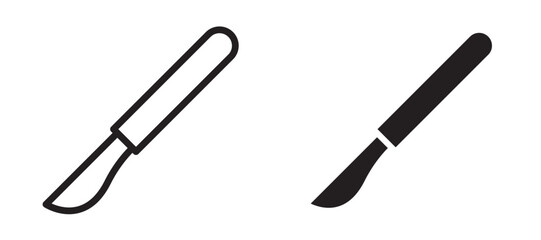 Scalpel icon In Flat and stroke Style Vector For App, UI, Websites. Black Vector Illustration.